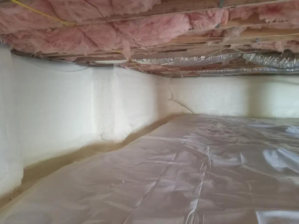 Crawl space encapsulation with closed-cell spray foam for Metal Roof Coating in West Columbia